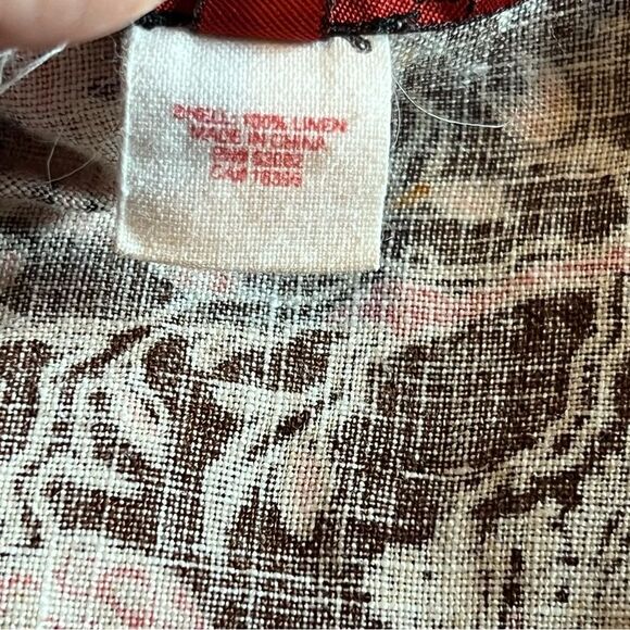 Anthropologie Tapemeasure 100%Linen Brown Pink Floral Paisley Ruffle Maxi Skirt - Picture 12 of 15